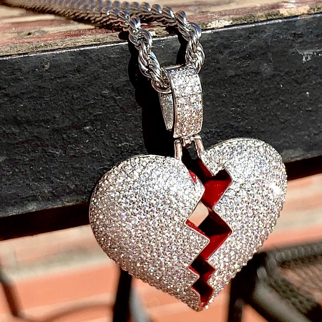 Broken Heart + Rope Chain