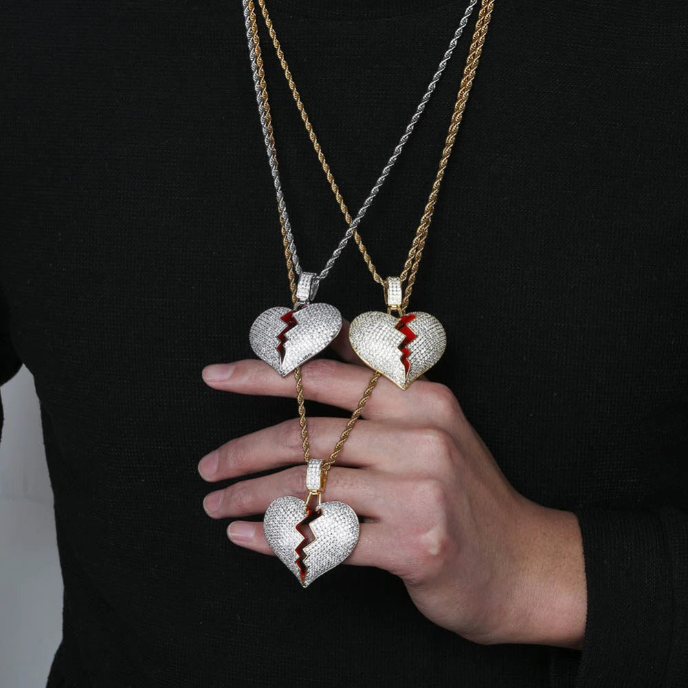 Broken Heart + Rope Chain