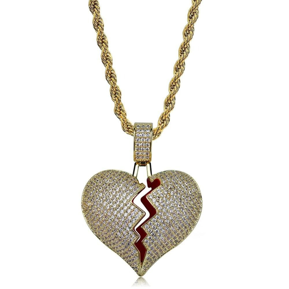 Broken Heart + Rope Chain