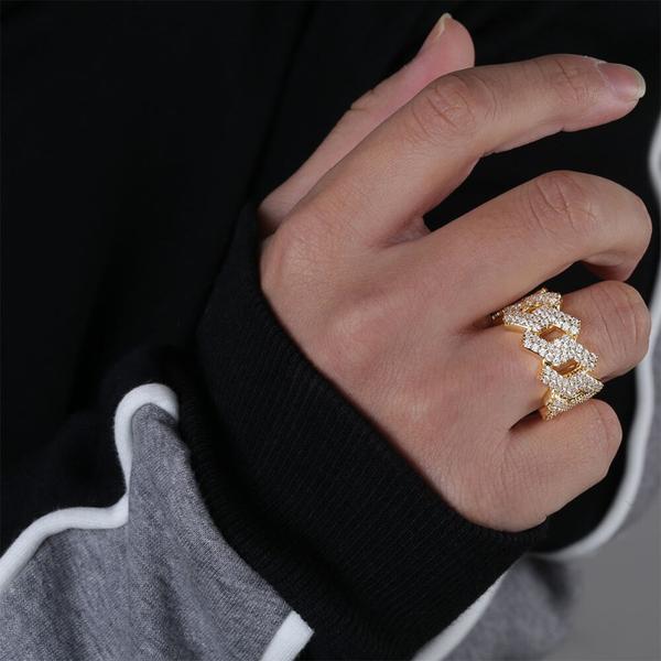 Anillo Cuban Prong 18K