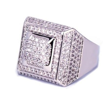 Anillo G Iced Out 18K