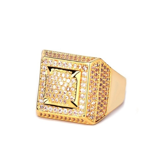 Anillo G Iced Out 18K