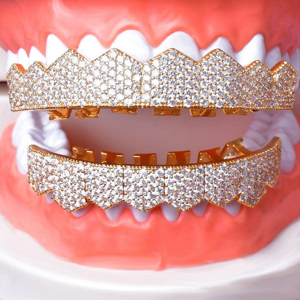 Grillz III - Parrilla de Dientes Diamantada - Oro