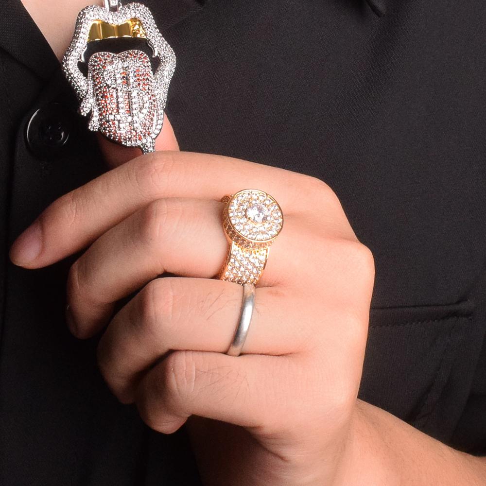 Circle Iced Out 18K Ring