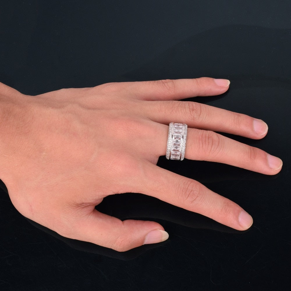 18K Iced Out Baguette Ring