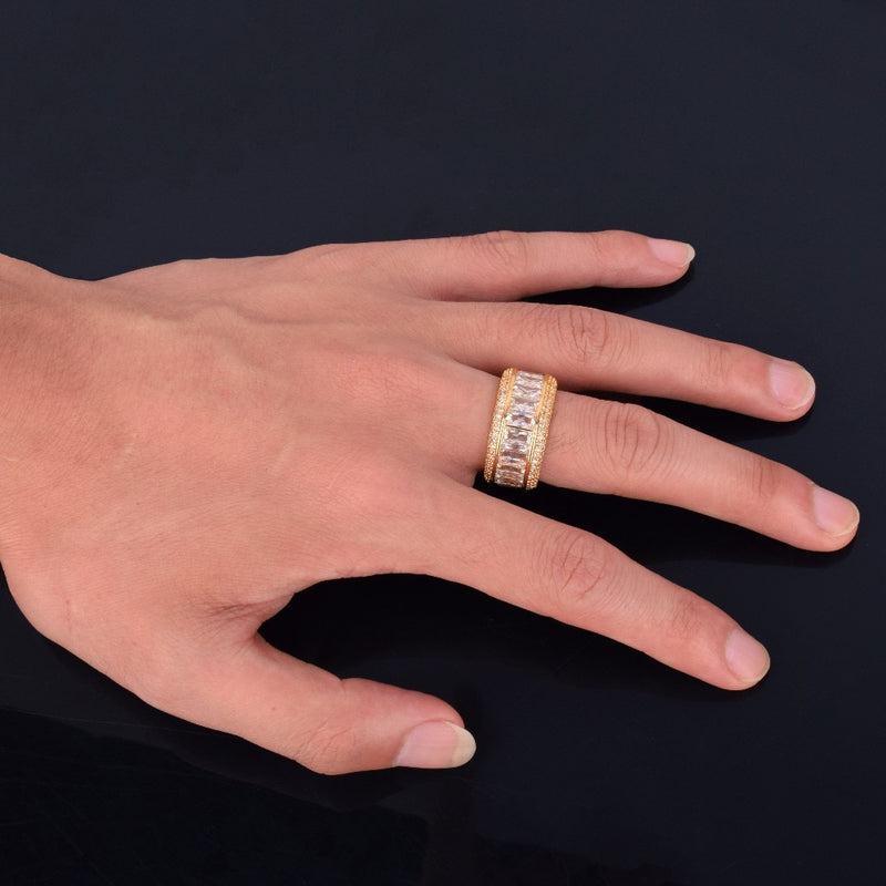 Anillo Baguette Iced Out 18K