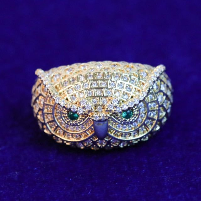 Diamond Owl Ring 24K