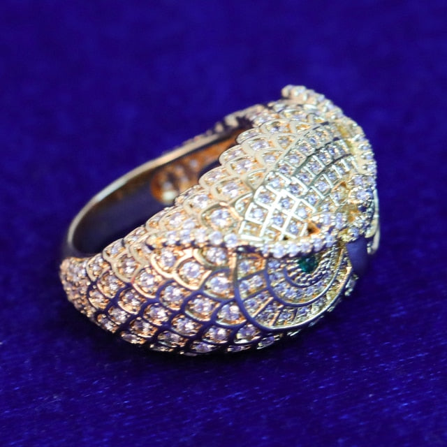 Anillo Búho Diamantado 24K