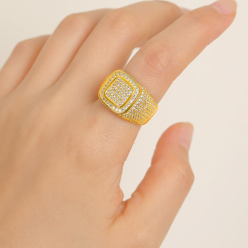 Anillo Double Square 24K