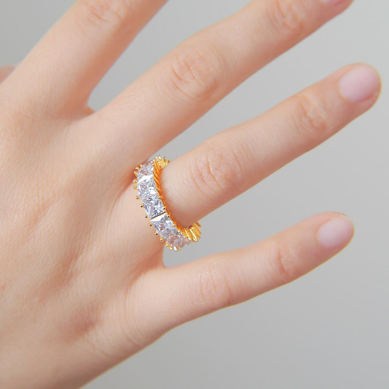 Anillo Tennis Baguette 24K