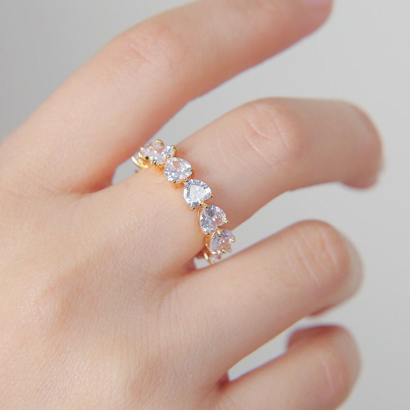 Anillo Diamond Hearts 24K