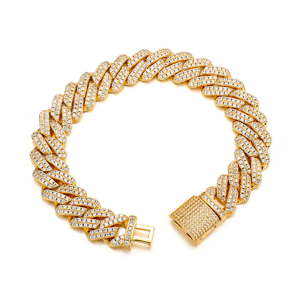 Pulsera Cubana 12mm Premium - Oro 24K