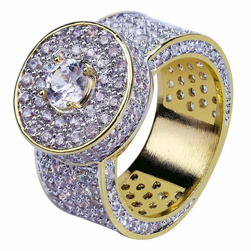 Circle Iced Out 18K Ring