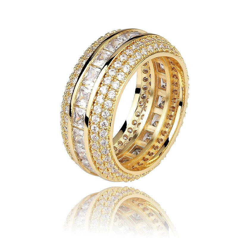 18K Iced Out Baguette Ring